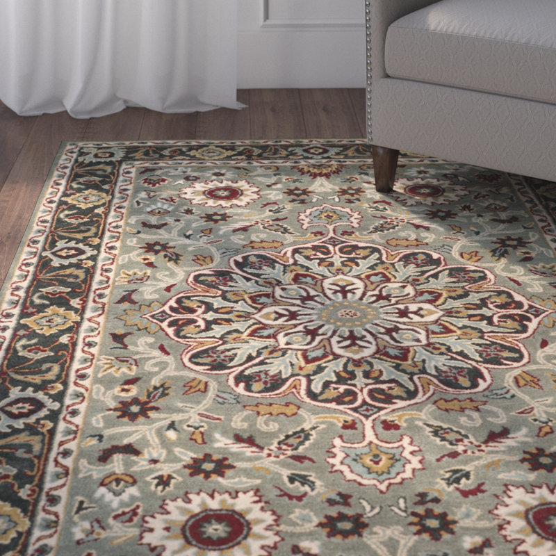 Charlton Home® Cranmore HandTufted Wool Gray/Charcoal Area Rug